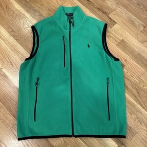 POLO RALPH LAUREN PERFORMANCE MEN'S FULL ZIP VEST FLEECE KIND SIZE‎  XL GREAT!